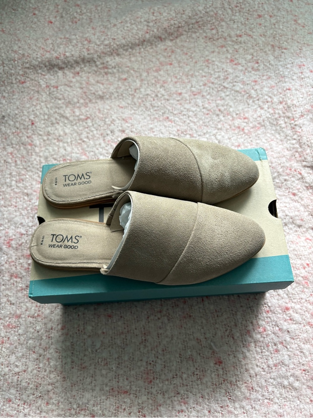 Suede Tan Slip-On Mules